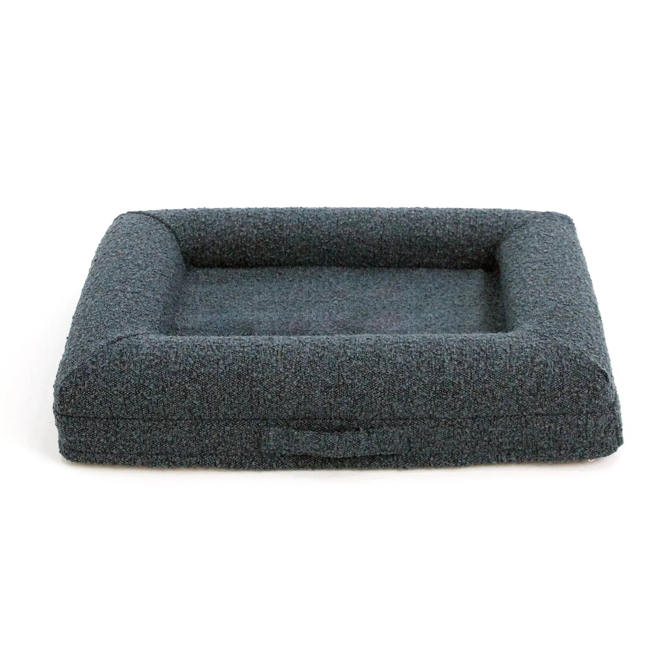 Small Luxury Bouclé Orthopedic Bluewater Dog Bed (Ocean Blue)