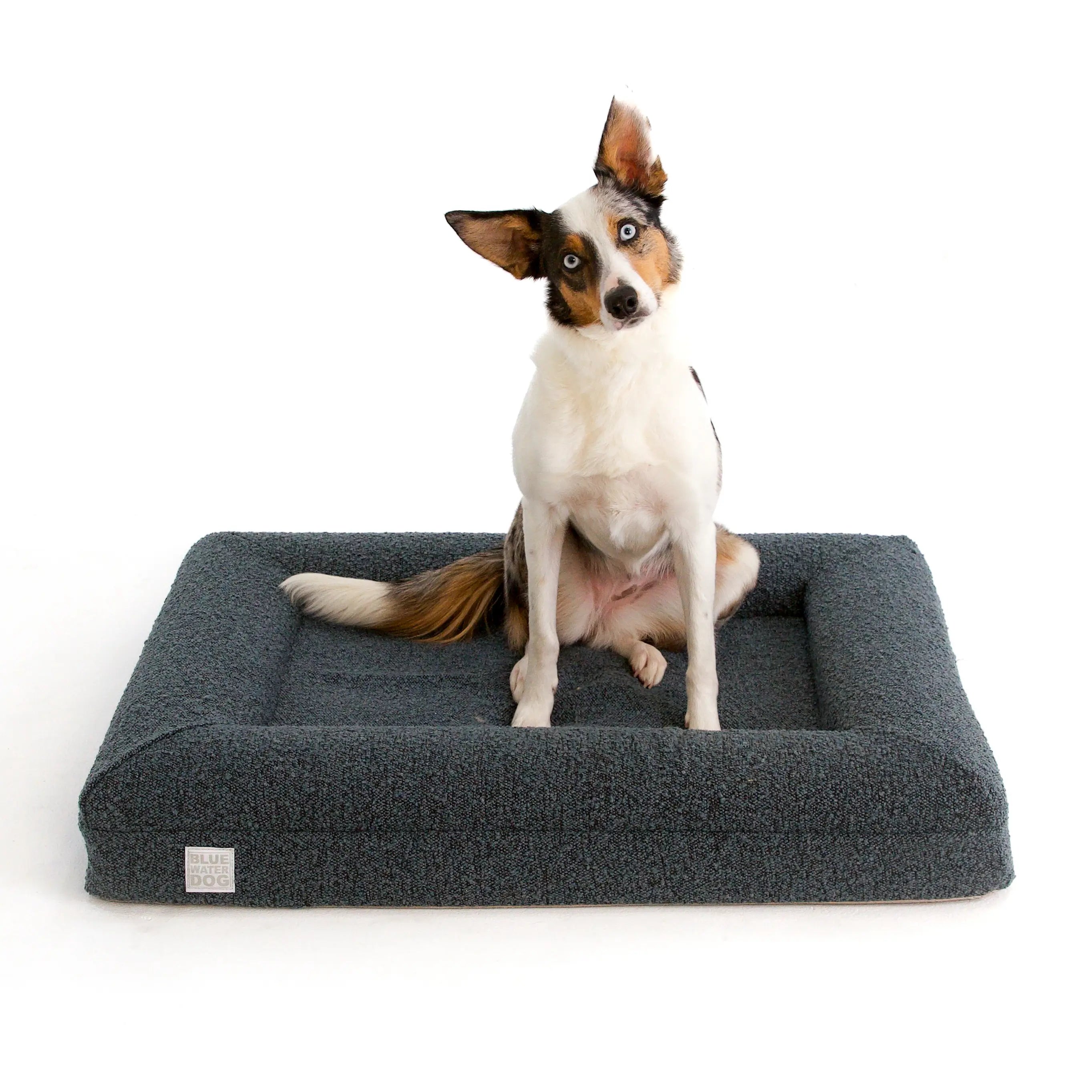 Medium Luxury Bouclé Orthopedic Bluewater Dog Bed (Ocean Blue)