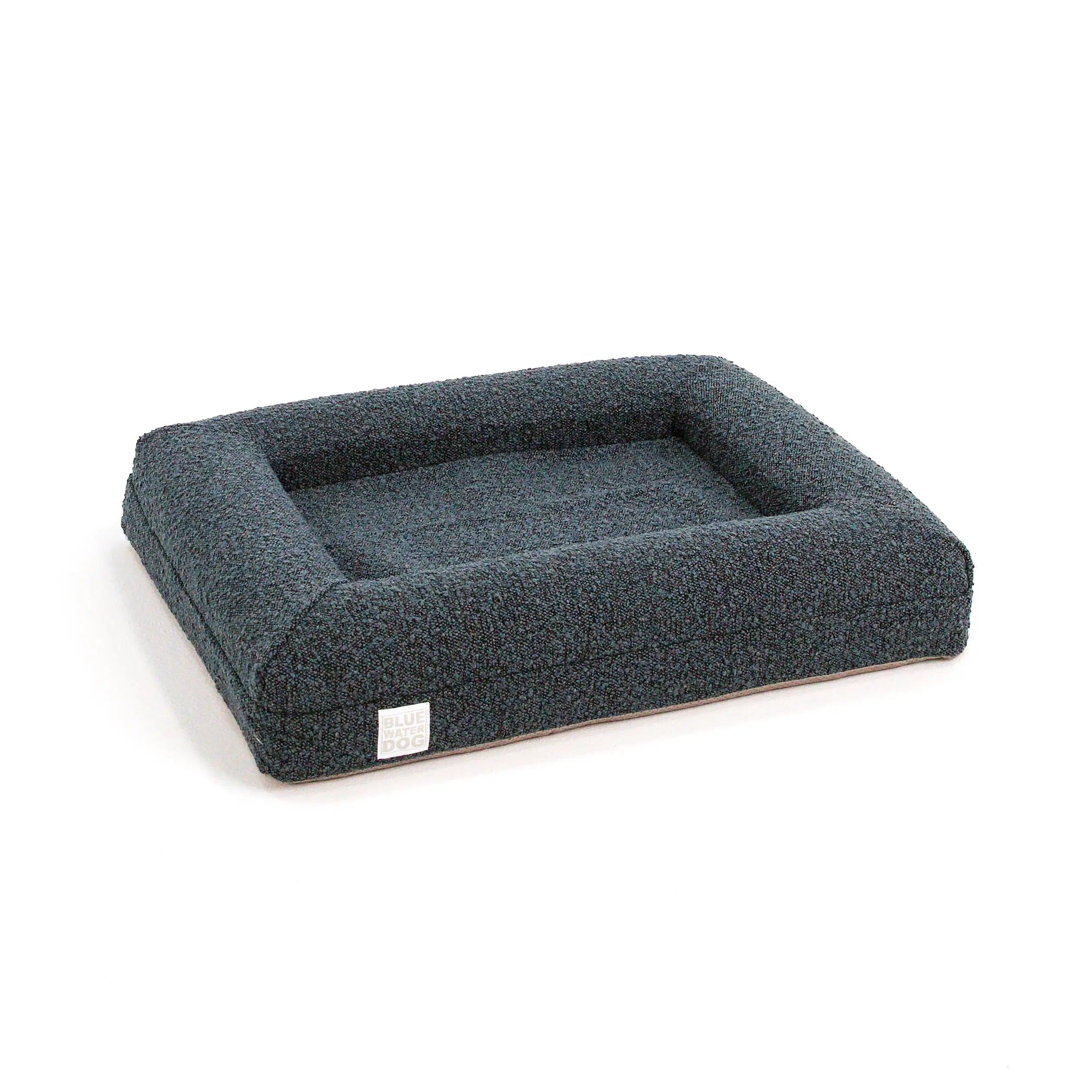 Small Luxury Bouclé Orthopedic Bluewater Dog Bed (Ocean Blue)